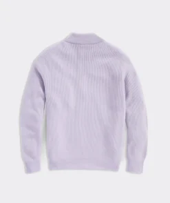 Quarter-Zips<Vineyard Vines Cashmere Fisherman Rib Quarter-Zip Sweater Iris