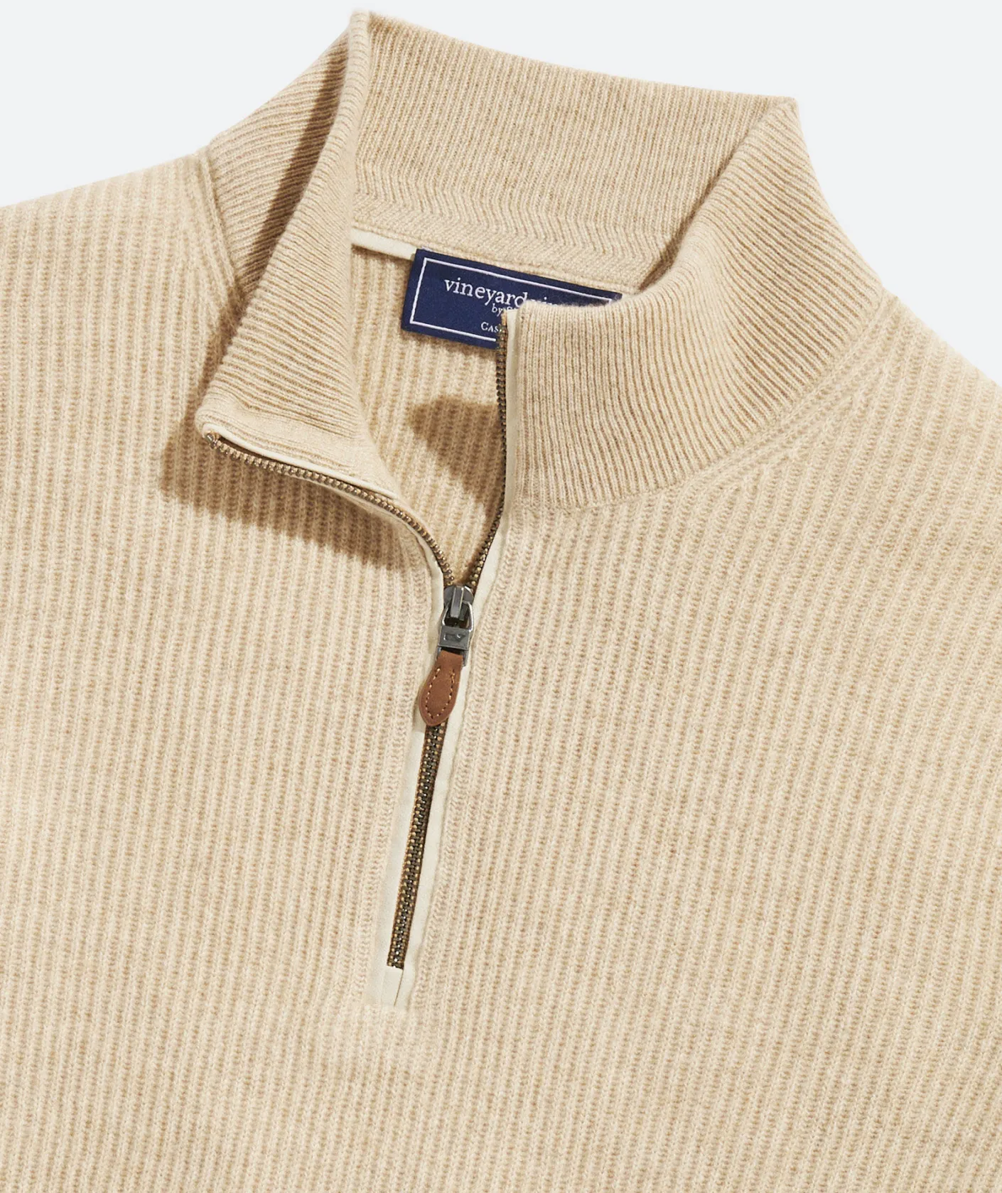 Quarter-Zips<Vineyard Vines Cashmere Fisherman Rib Quarter-Zip Sweater Oatmeal Heather