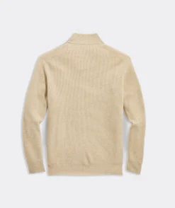 Quarter-Zips<Vineyard Vines Cashmere Fisherman Rib Quarter-Zip Sweater Oatmeal Heather