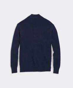 Quarter-Zips<Vineyard Vines Cashmere Fisherman Rib Quarter-Zip Sweater Nautical Navy