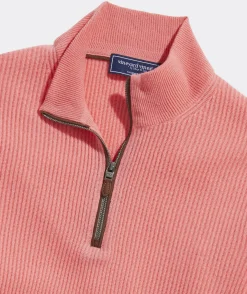 Quarter-Zips<Vineyard Vines Cashmere Fisherman Rib Quarter-Zip Sweater Cayman