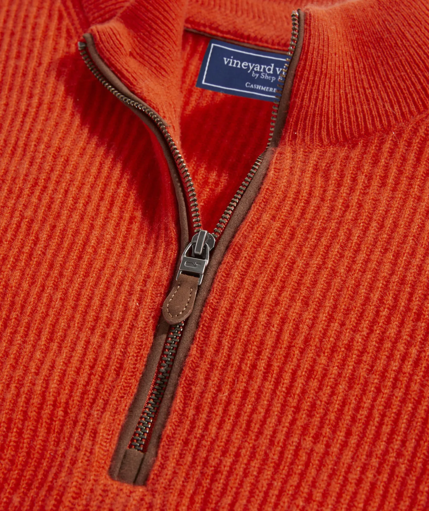Quarter-Zips<Vineyard Vines Cashmere Fisherman Rib Quarter-Zip Sweater Cocktail Sauce