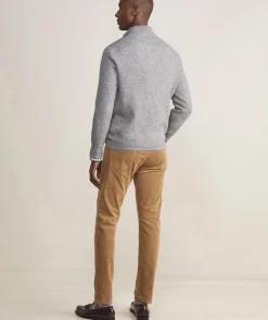 Quarter-Zips<Vineyard Vines Cashmere Fisherman Rib Quarter-Zip Sweater Light Gray Heather