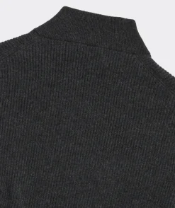 Quarter-Zips<Vineyard Vines Cashmere Fisherman Rib Quarter-Zip Sweater Charcoal Heather
