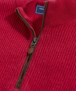 Quarter-Zips<Vineyard Vines Cashmere Fisherman Rib Quarter-Zip Sweater Rhododendron