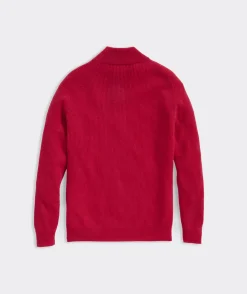 Quarter-Zips<Vineyard Vines Cashmere Fisherman Rib Quarter-Zip Sweater Rhododendron