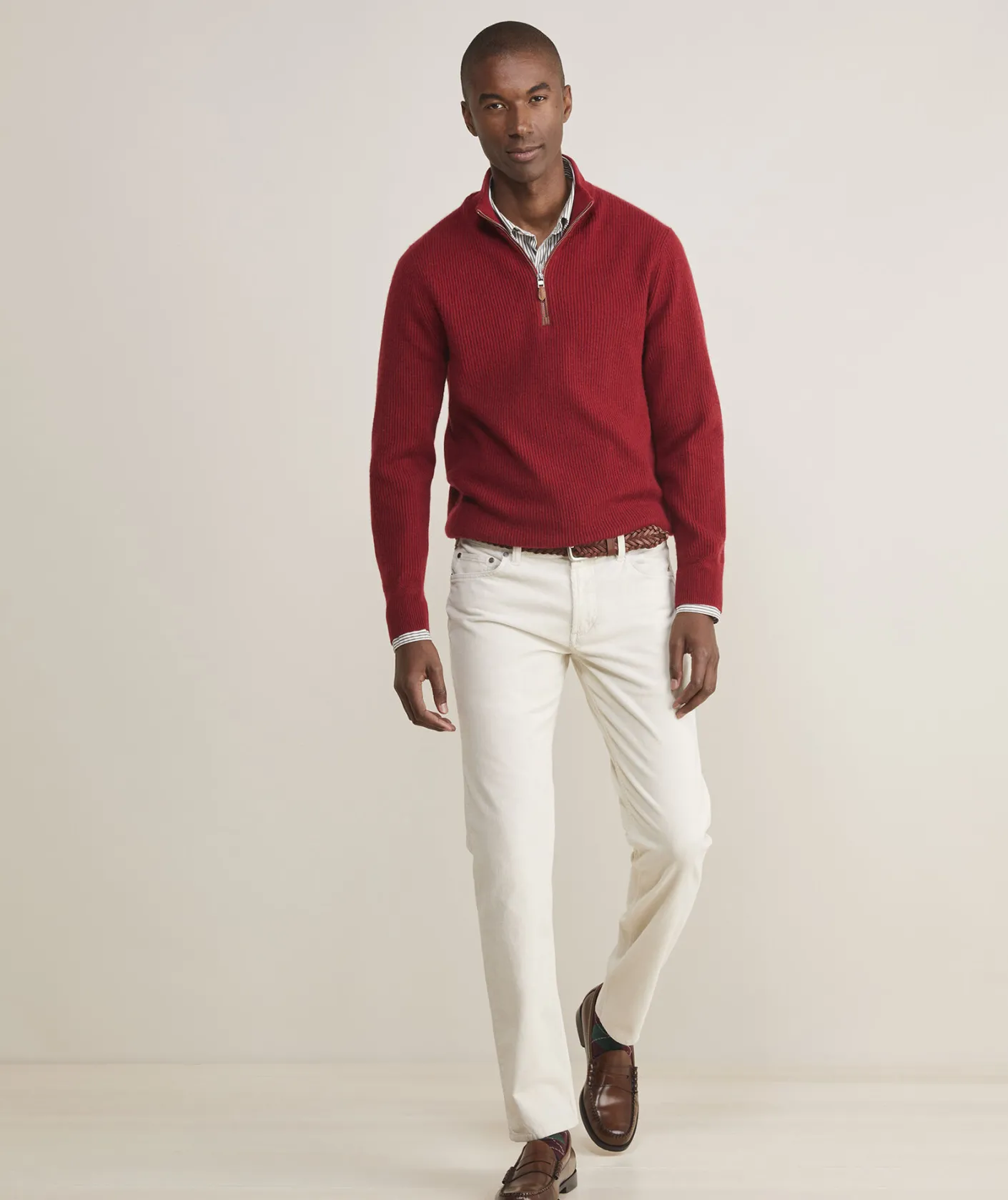 Quarter-Zips<Vineyard Vines Cashmere Fisherman Rib Quarter-Zip Sweater Sangria
