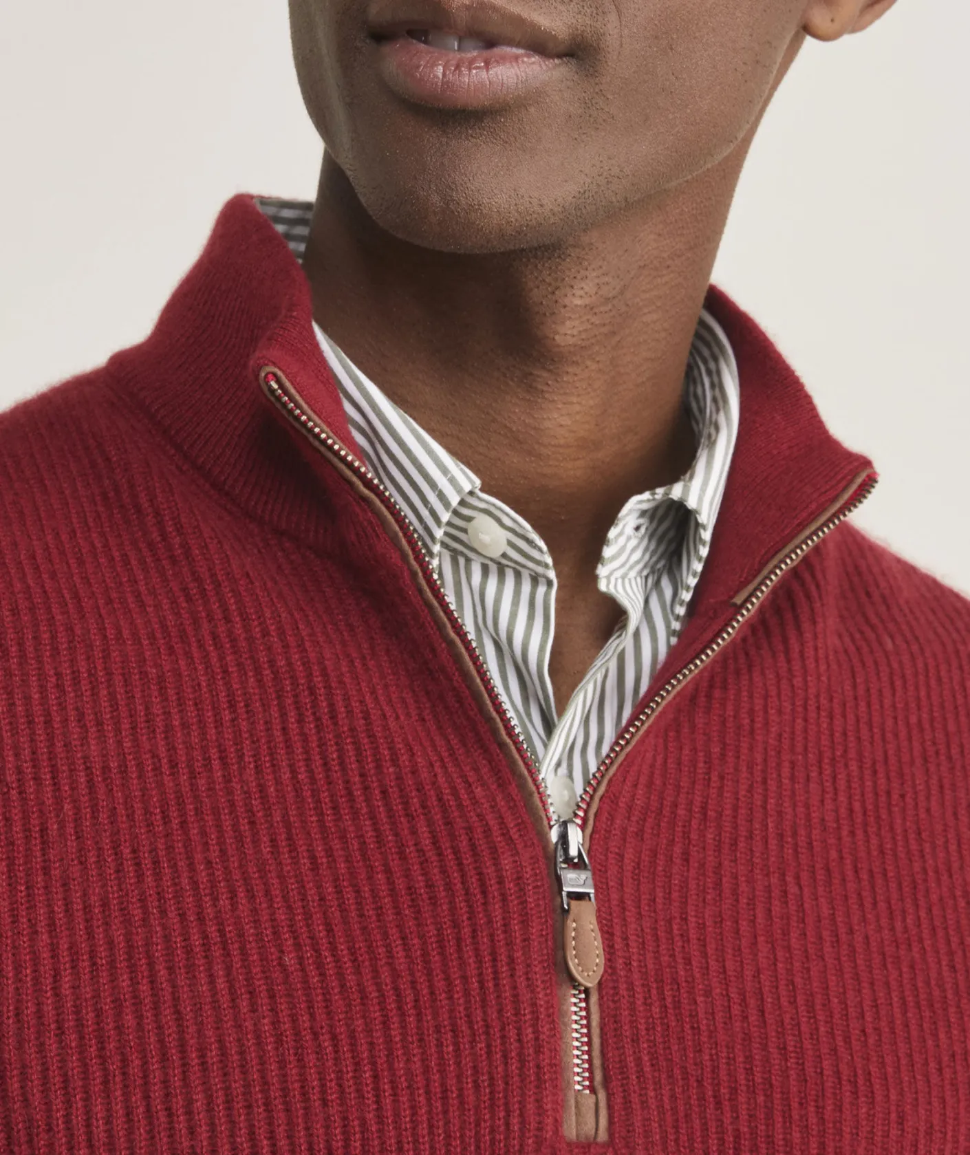 Quarter-Zips<Vineyard Vines Cashmere Fisherman Rib Quarter-Zip Sweater Sangria