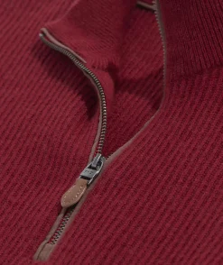 Quarter-Zips<Vineyard Vines Cashmere Fisherman Rib Quarter-Zip Sweater Sangria