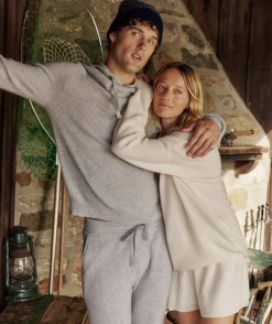 Sweatpants & Sweatshirts|Sweaters<Vineyard Vines Cashmere Waffle Hoodie Light Gray Heather