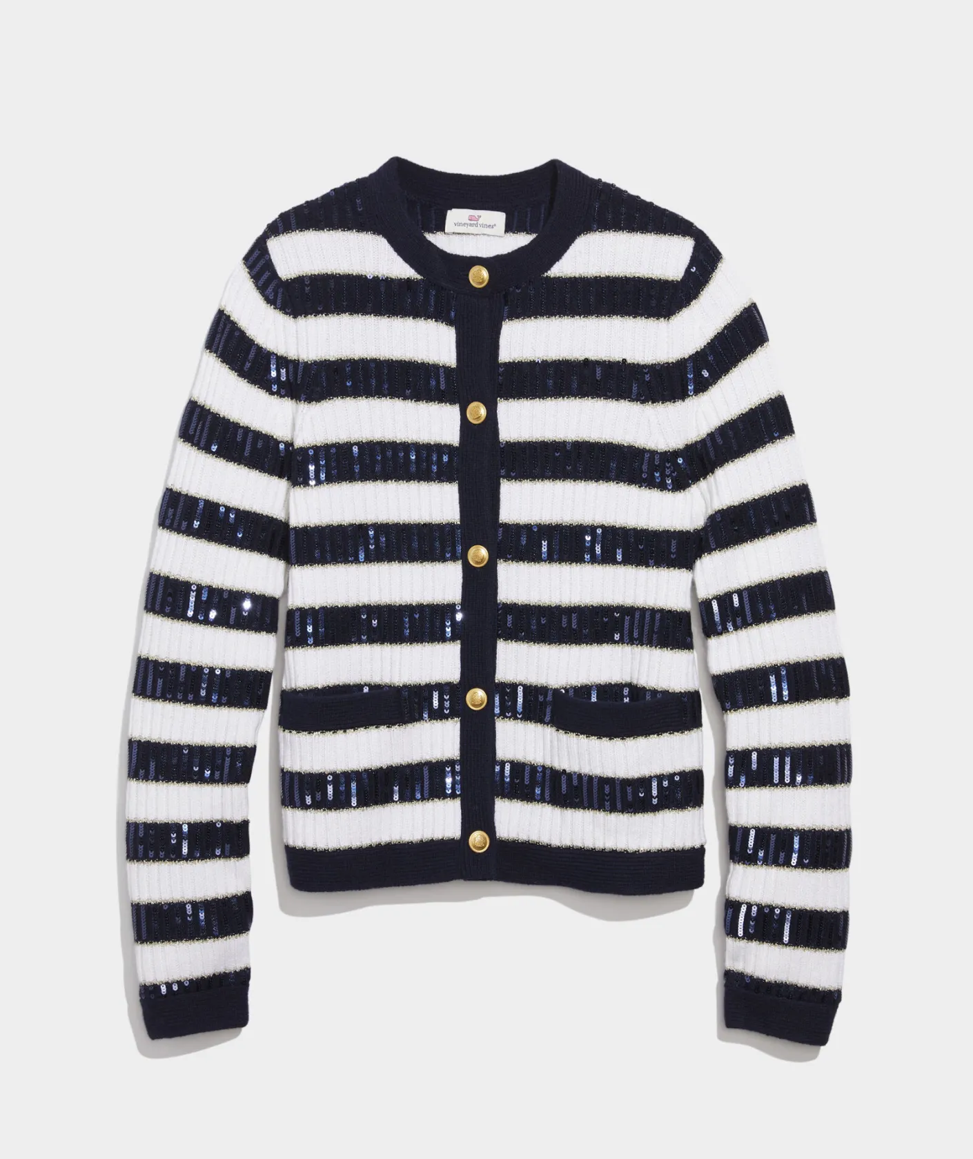 Sweaters<Vineyard Vines Cashmere Waffle-Knit Striped Crewneck Sweater Rum Runner