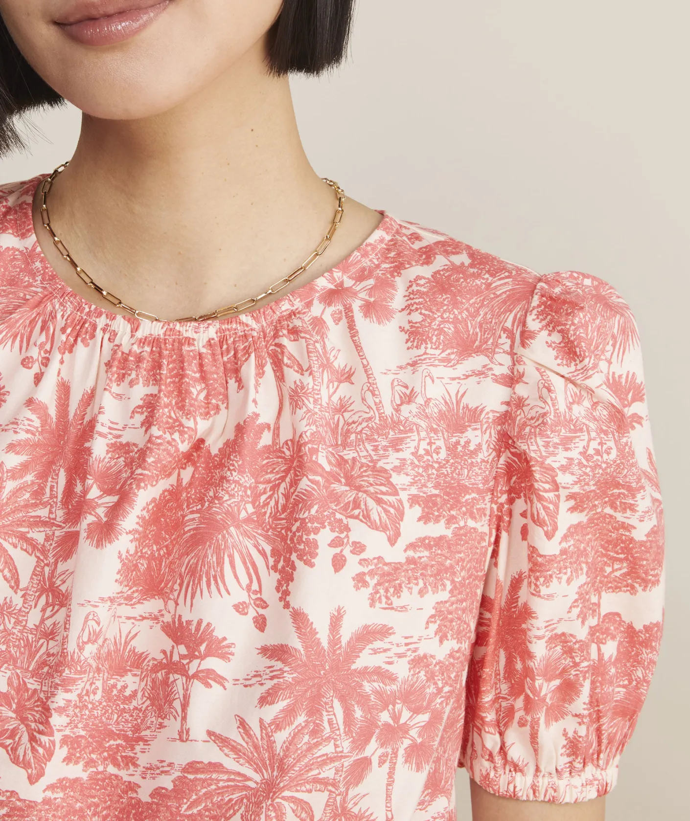 Shirts & Tops<Vineyard Vines Cinched Puff-Sleeve Top Papaya Punch