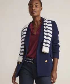Shirts & Tops<Vineyard Vines Cinched Puff-Sleeve Top Toile - Rum Runner
