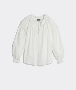 Shirts & Tops<Vineyard Vines Clip Dot Ruffle Popover Jet Black