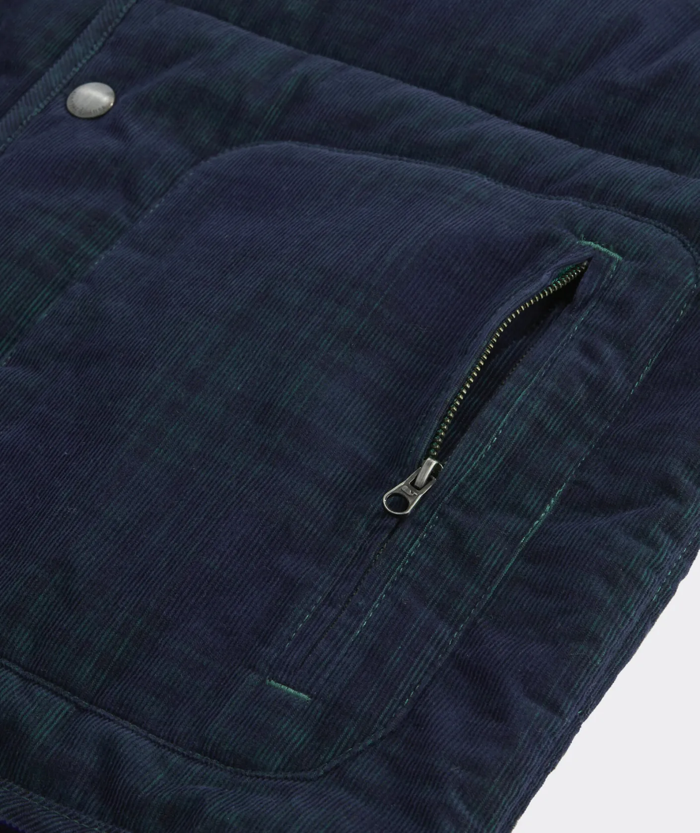 Jackets & Vests<Vineyard Vines Corduroy Blackwatch Puffer Vest Charleston Green