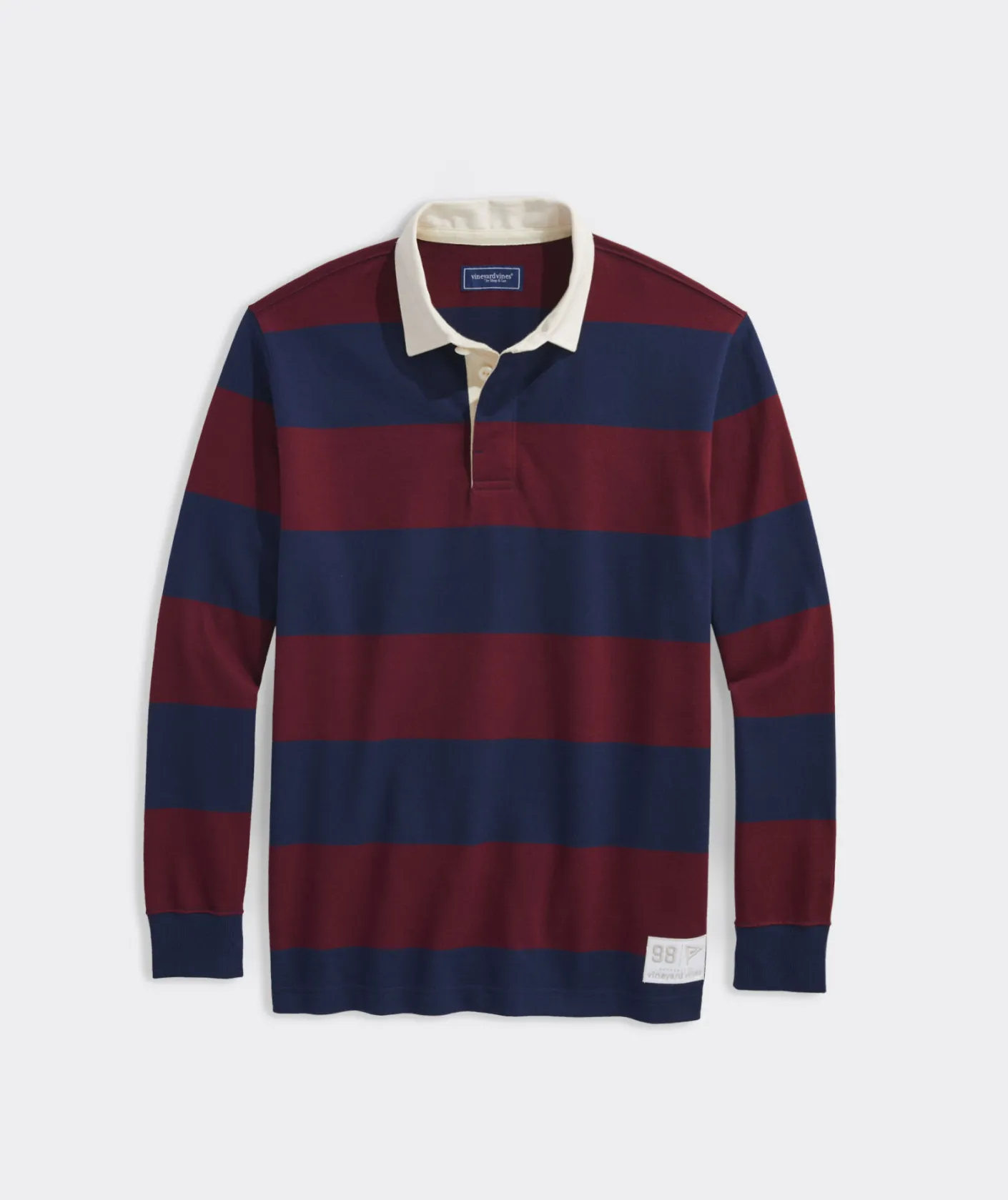Polos<Vineyard Vines Cotton Rugby Shirt Naut Navy/Crimson
