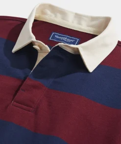Polos<Vineyard Vines Cotton Rugby Shirt Naut Navy/Crimson