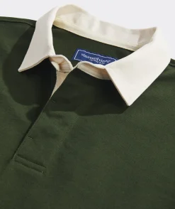 Polos<Vineyard Vines Cotton Rugby Shirt Forest Olive
