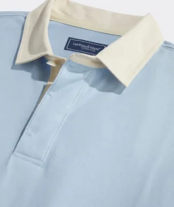 Polos<Vineyard Vines Cotton Rugby Shirt Jake Blue