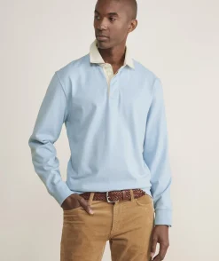 Polos<Vineyard Vines Cotton Rugby Shirt Jake Blue