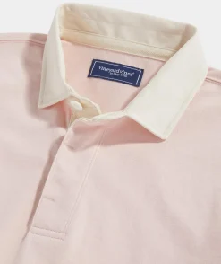 Polos<Vineyard Vines Cotton Rugby Shirt Strawberry Cream