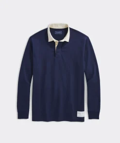 Polos<Vineyard Vines Cotton Rugby Shirt Nautical Navy