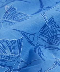 Button-Down Shirts<Vineyard Vines Cotton Short-Sleeve Sailfish Shirt Slfsh Stck Hull Blue