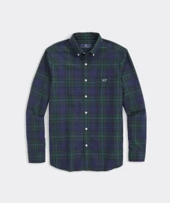 Button-Down Shirts<Vineyard Vines Cotton Twill Blackwatch Shirt Plaid- Green