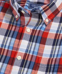 Button-Down Shirts<Vineyard Vines Cotton Twill Plaid Shirt Pld Cocktail Sauce