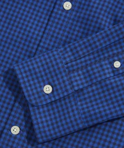 Button-Down Shirts<Vineyard Vines Cotton Twill Spread Collar Gingham Shirt Maritime Blue