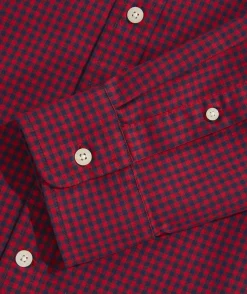 Button-Down Shirts<Vineyard Vines Cotton Twill Spread Collar Gingham Shirt Red Velvet