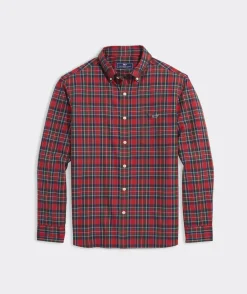 Button-Down Shirts<Vineyard Vines Cotton Twill Tartan Shirt Red Velvet 2