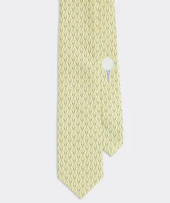 Ties and Bow Ties<Vineyard Vines Crossed Golf Clubs Silk Tie Sunshine Yellow