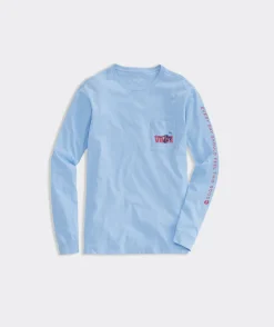 Tees<Vineyard Vines Drive The Lacrosse Net Long-Sleeve Pocket Tee Jake Blue