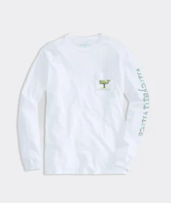 Tees<Vineyard Vines Easter Bushes Long-Sleeve Pocket Tee White Cap