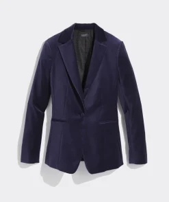 Jackets & Vests<Vineyard Vines Embroidered Velvet Blazer Jet Black