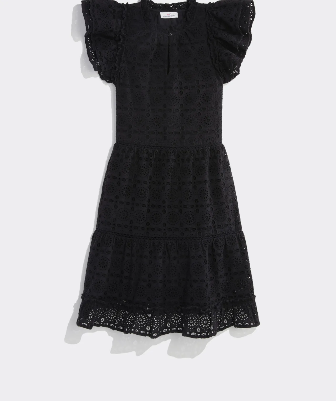 Dresses & Skirts<Vineyard Vines Eyelet Tiered Ruffle Dress Jet Black