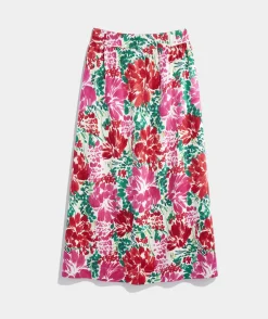 Dresses & Skirts<Vineyard Vines Faille Midi Skirt Brush Floral - Marsh