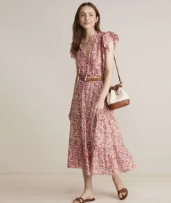 Dresses & Skirts<Vineyard Vines Fenwick Paisley Cotton Silk Maxi Paisley -Marshmallow