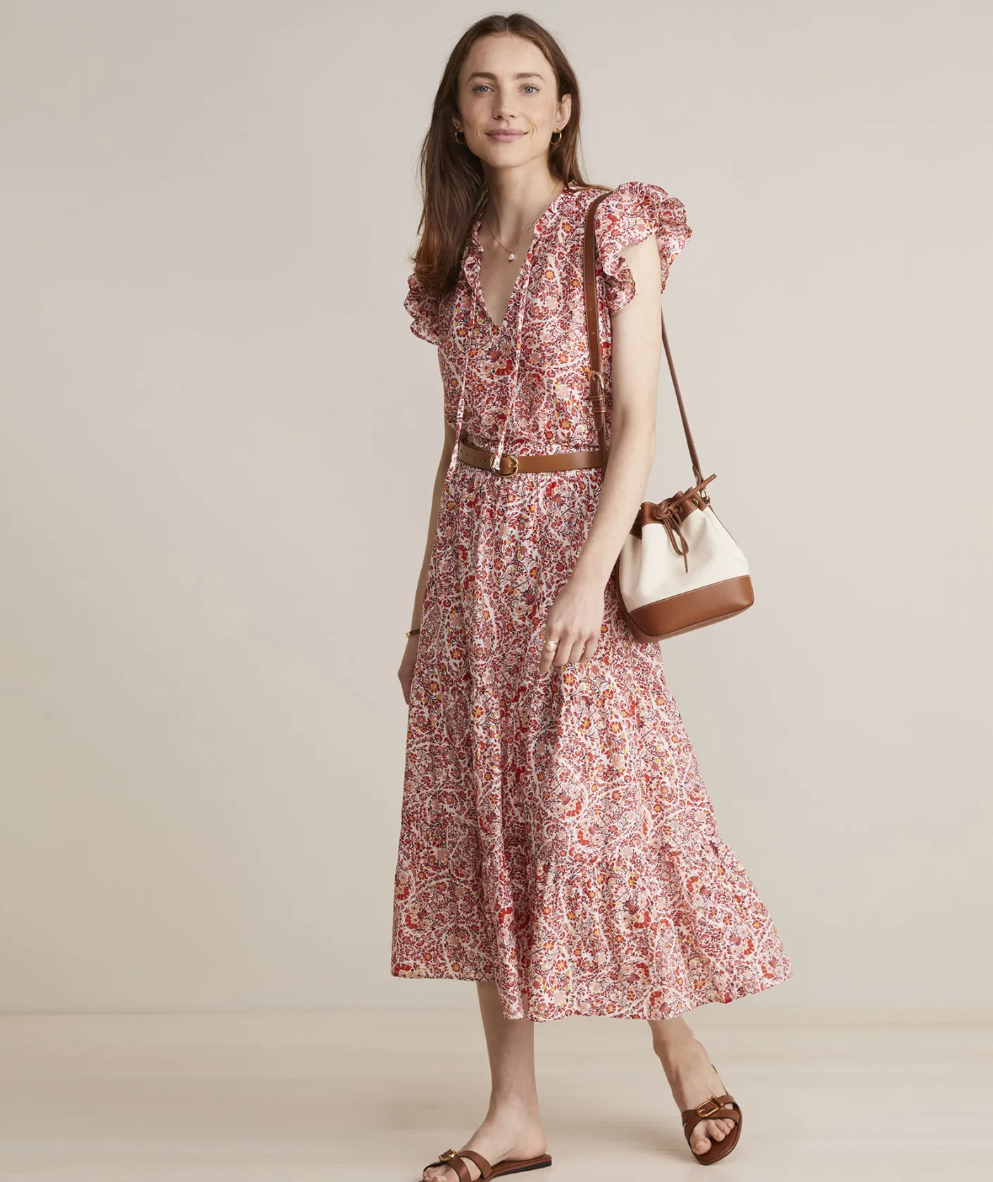 Dresses & Skirts<Vineyard Vines Fenwick Paisley Cotton Silk Maxi Paisley -Marshmallow