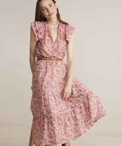 Dresses & Skirts<Vineyard Vines Fenwick Paisley Cotton Silk Maxi Paisley -Marshmallow
