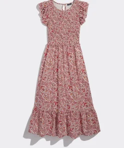 Dresses & Skirts<Vineyard Vines Fenwick Paisley Smocked Midi Dress Paisley -Marshmallow
