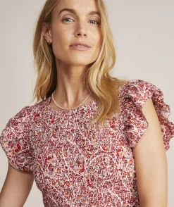 Dresses & Skirts<Vineyard Vines Fenwick Paisley Smocked Midi Dress Paisley -Marshmallow