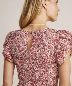 Dresses & Skirts<Vineyard Vines Fenwick Paisley Smocked Midi Dress Paisley -Marshmallow