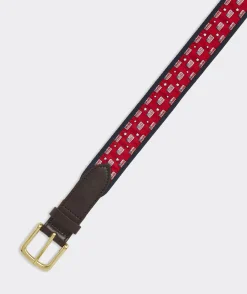 Belts<Vineyard Vines Flag & Stars Canvas Club Belt Lighthouse Red