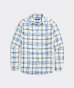 Button-Down Shirts<Vineyard Vines Flannel Plaid Herringbone Workshirt Mist Green