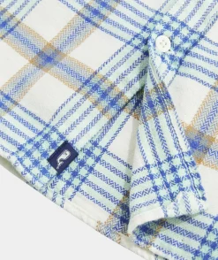 Button-Down Shirts<Vineyard Vines Flannel Plaid Herringbone Workshirt Mist Green