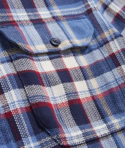 Button-Down Shirts<Vineyard Vines Flannel Plaid Herringbone Workshirt Blue Moon