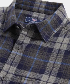 Button-Down Shirts<Vineyard Vines Flannel Tartan Herringbone Workshirt Ultimate Gray