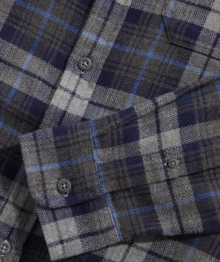 Button-Down Shirts<Vineyard Vines Flannel Tartan Herringbone Workshirt Ultimate Gray
